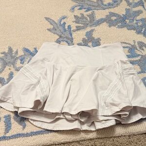 Free People Ivory Ruffled Skort